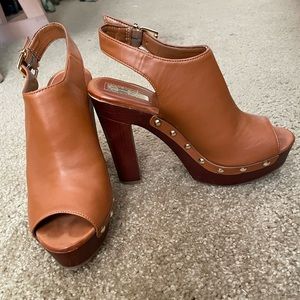 Brown studded heels